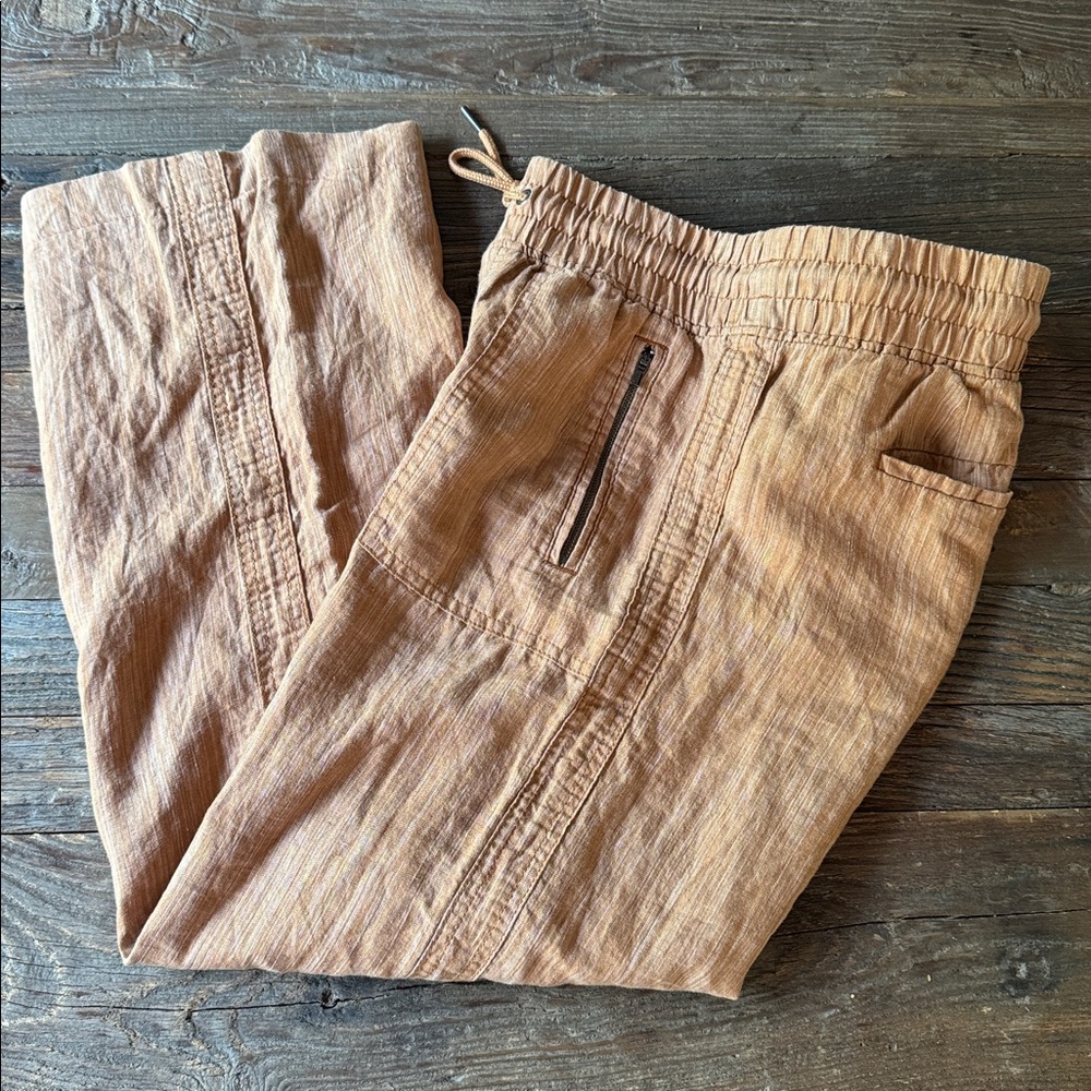 Athleta Cabo linen textured wide leg pants like new size 4 small - Picture 8 of 9